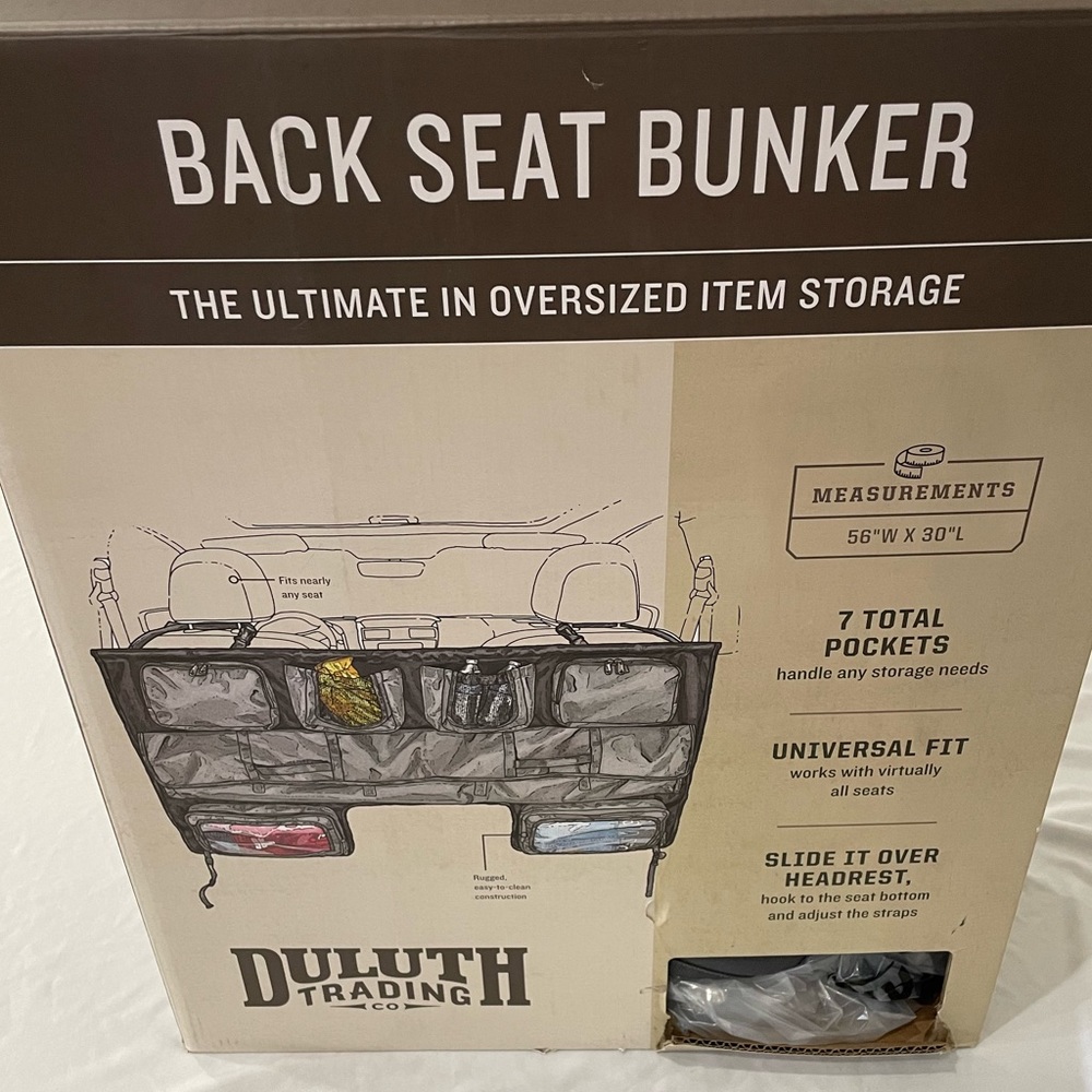 Duluth Trading Co Backseat Bunker New in Box